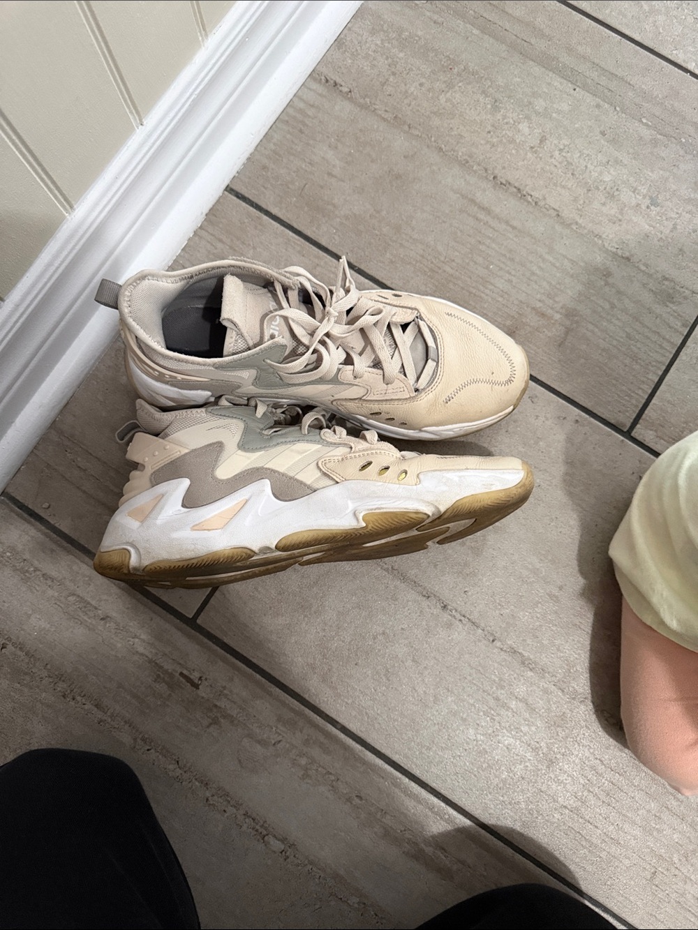 adidas Beige and Cream Wave-Style Sneakers